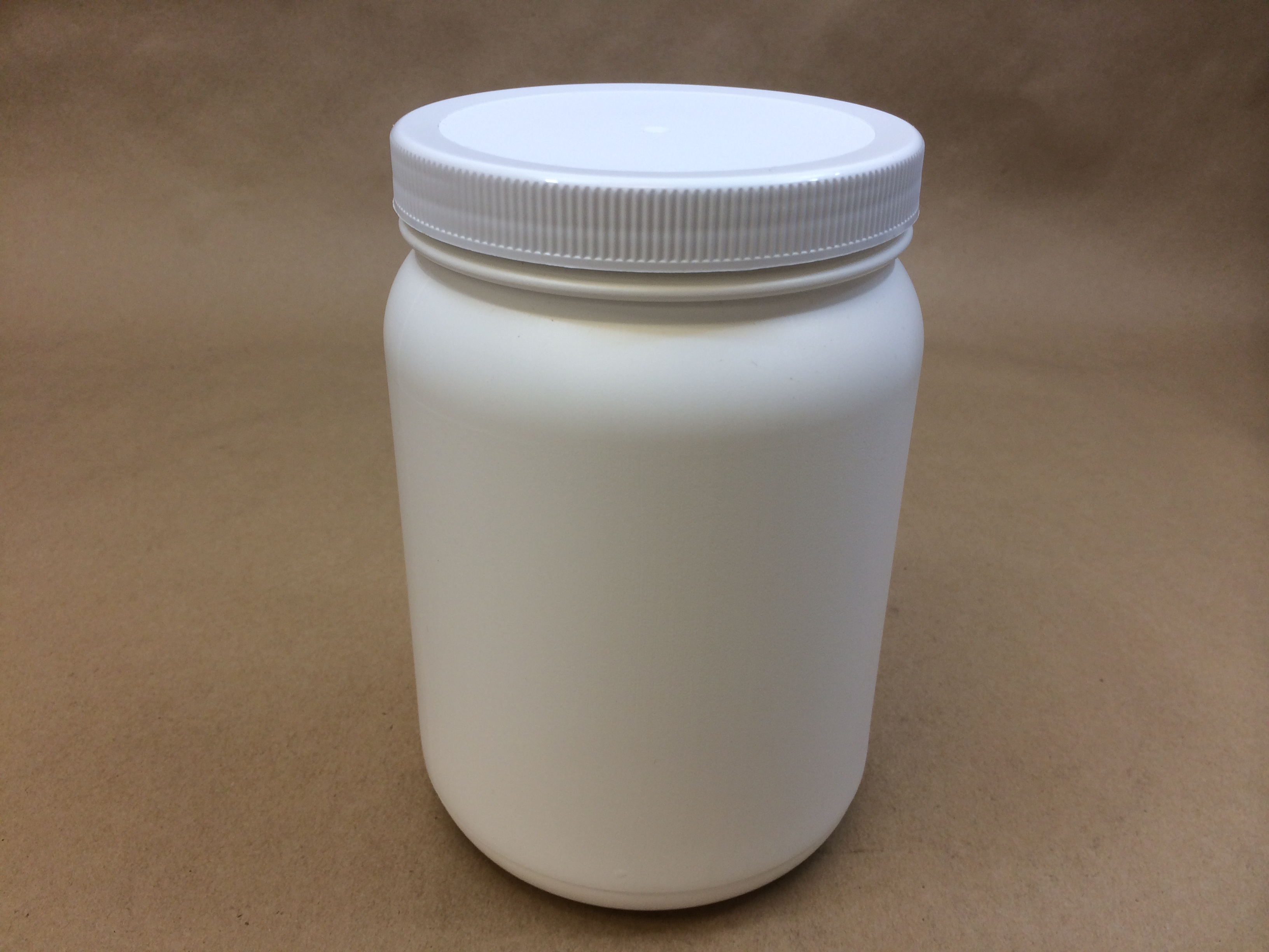 3 Pint White Plastic Jar with plastic 110mm cap