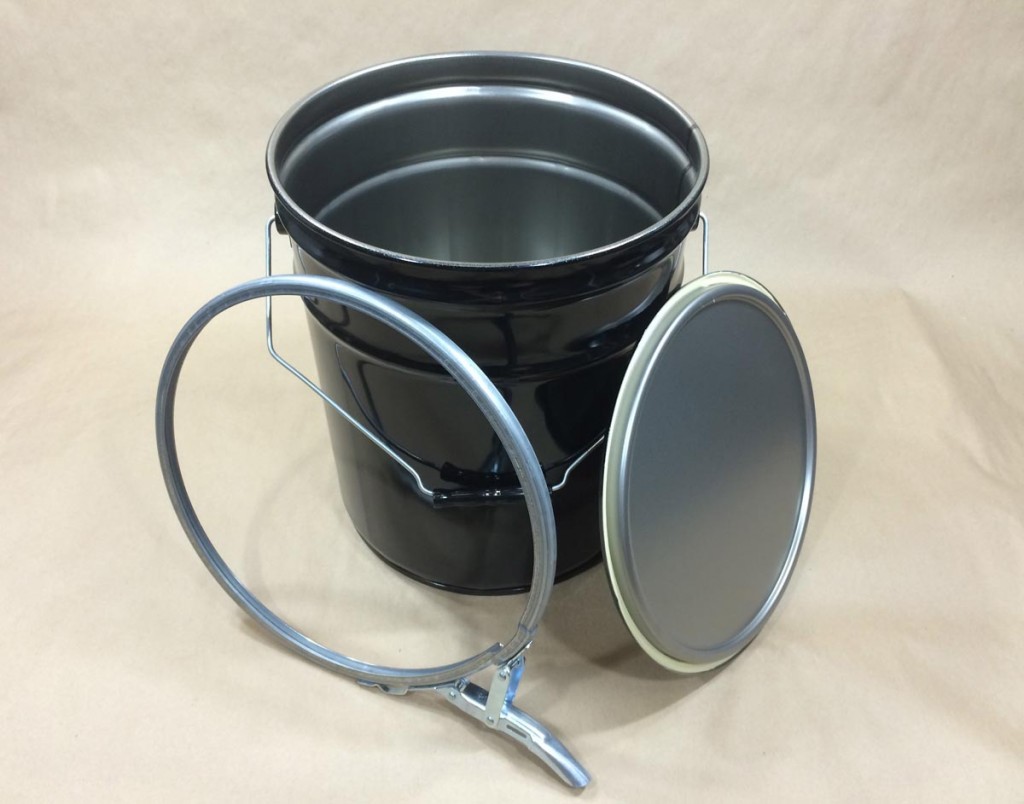 3.5 gal Black Steel Pails (Lever Lock Ring)