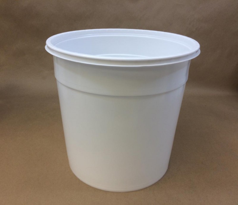 2.5 gallon easy open plastic bucket NO handle (PCI20BWHNC) Yankee