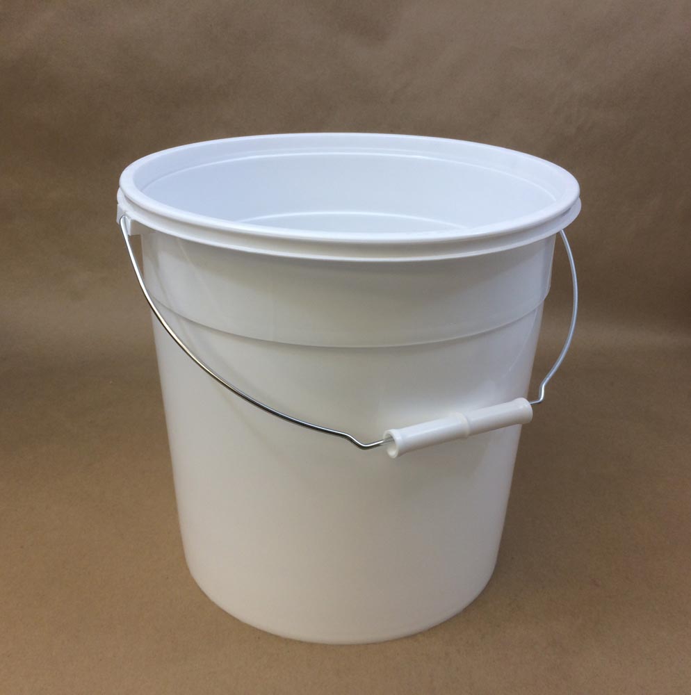 2.5 Gallon White HDPE Plastic Round Ice Cream Tub