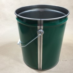 Green Open Head Nestable Steel Pail